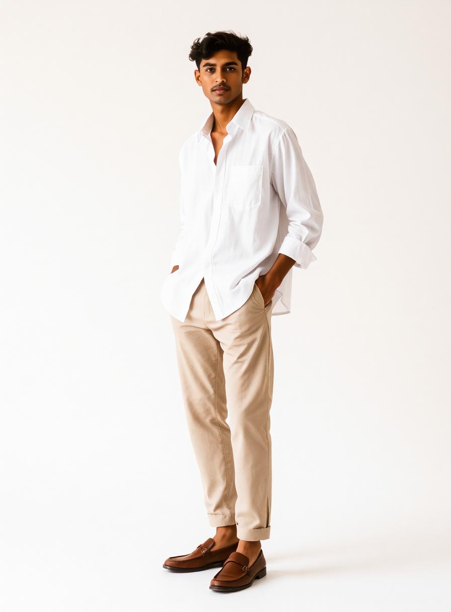 Minimal White Casual Fit